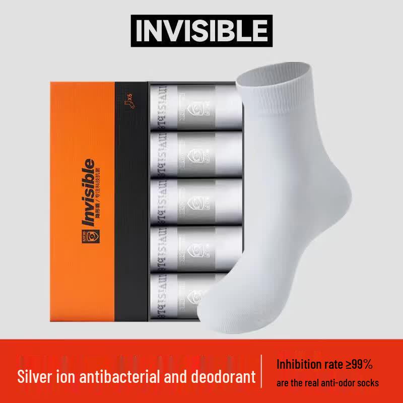 Invisible Shield Men s Silver Ion Antibacterial Mid-Calf Socks One Size