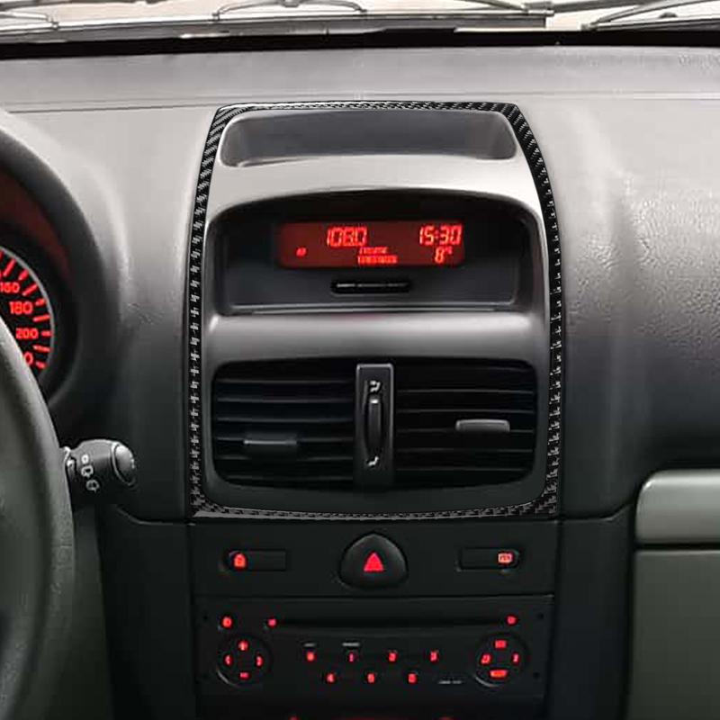 For Renault Clio 2002 - 2005 Models  Carbon Suitable Fiber Car Central Panel Frame Interior AccessoriesTrim Sticker