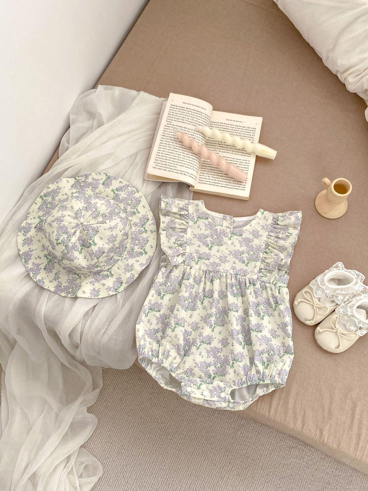 Baby Girl Cotton Floral Short Sleeve Snap Romper Summer Outfit 66 цветочные печати