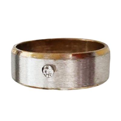 Steel Ring 'Peaceful' Silver Gold - 8 Mm