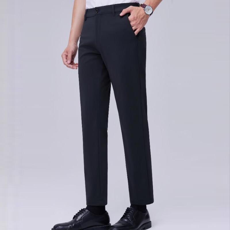 ROMON Men's Business Stretch Thin Suit Pants