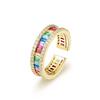 Elegant Minimalist Rainbow Open Ring For Women Adjustable Stylish Copper Fashion Accessory