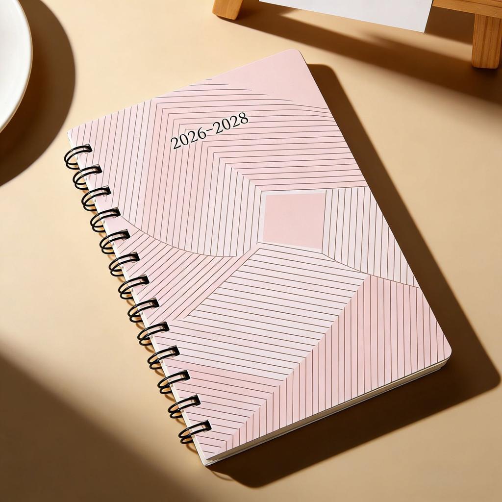 For 2026-2028 coil book, flower simple annual plan book spiral coil notebook