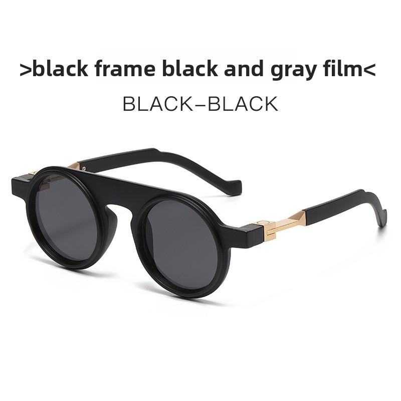 Vintage Mens Round Sunglasses With Uv400 Protection For Fashionable Streetwear