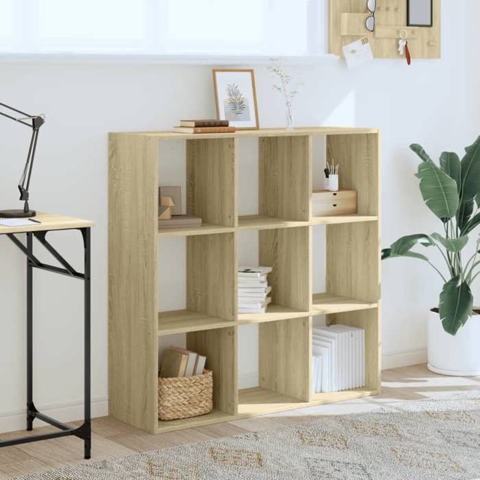 VidaXL Bibliothèque chêne sonoma 102x32x102 cm bois d'ingénierie, étagère, étagère à livres, support de livre, armoire de 852818