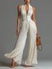 New French Elegant Jumpsuit Comfortable Sleeveless Sexy Waist Wide Leg Jumpsuit