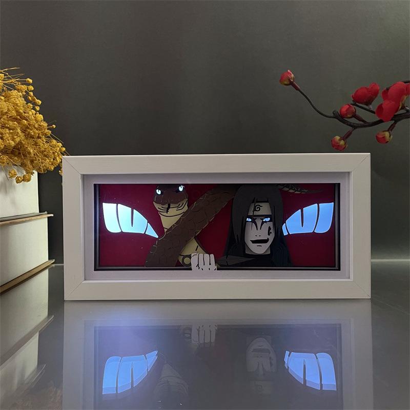 Naruto Anime Paper Carving Lamp: Desktop Ornament & Photo Frame Figurine