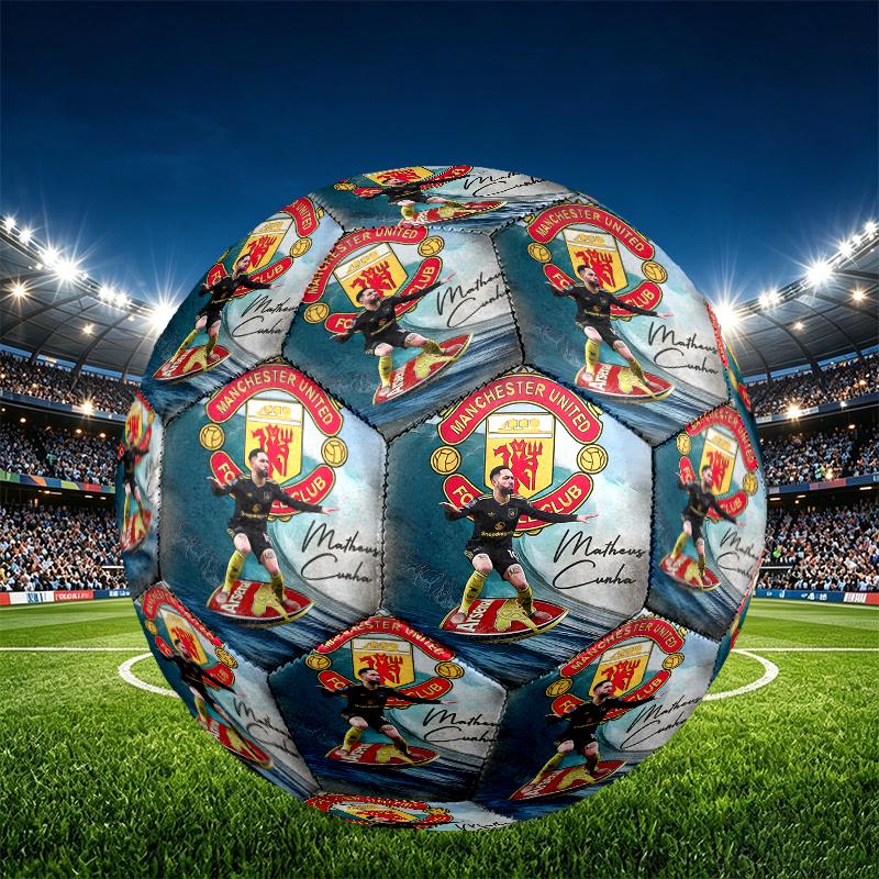 Football team.C Print Size 5 Soccer Ball, PU Wear Resistant Football for Match Training and Daily Practice, Birthday Gift for Soccer Fans