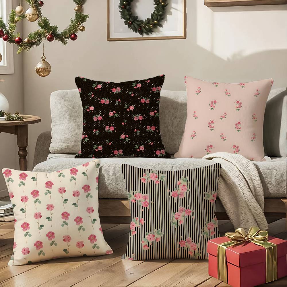 Warm Roses Bloom In Midsummer Pillow Case Comfort Sofa Bed Silky elegant Invisible zipper Decorative cushion cover