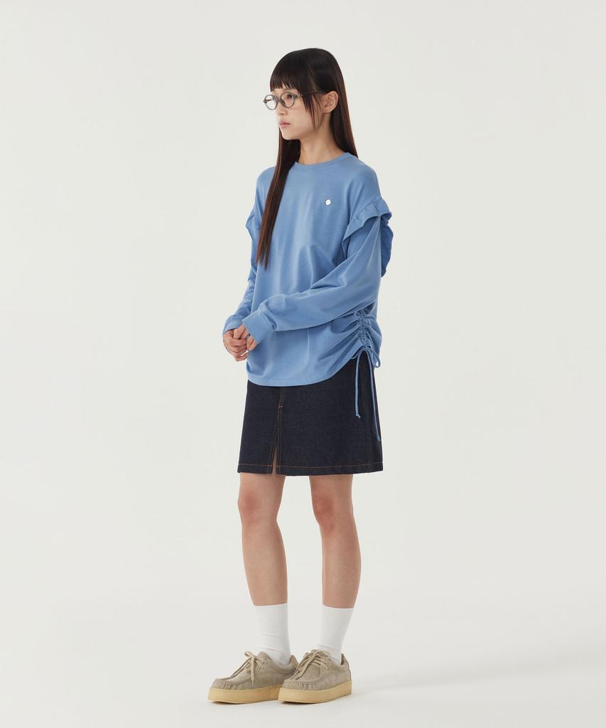 COVERNAT WOMAN Shirred Sweatshirt Dusty Blue