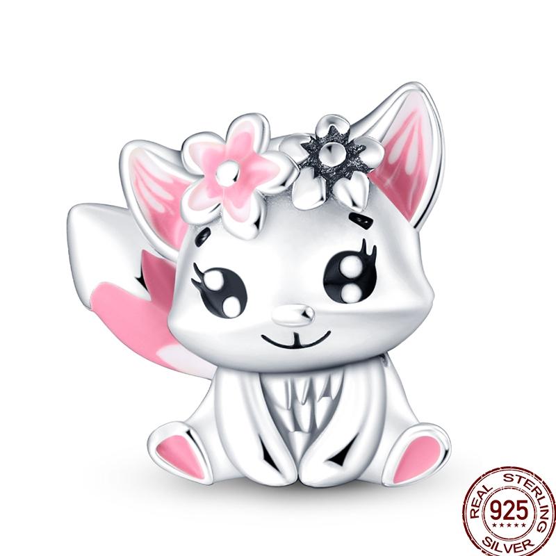 Copper Pet Animal Series Puppy And Kitten Cute Pet Lovely Charm Beads Suitable For 3Mm Original Bracelet Diy