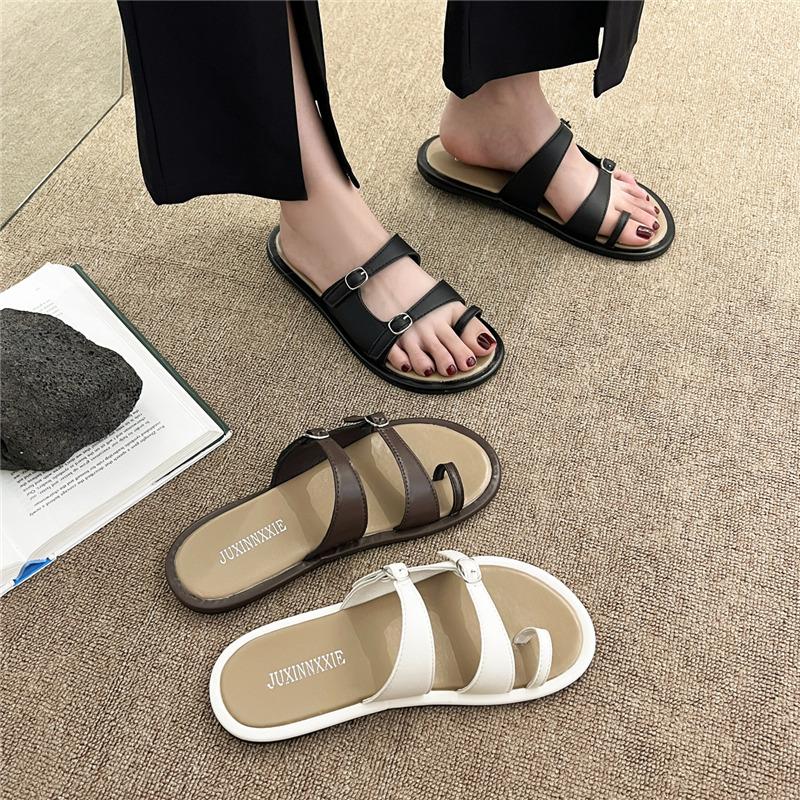 Cool Slippers Women's Summer Wear New Sets of Toes Pinched Feet Seaside Roman Beach Sandals Niche Gentle Evening Breeze