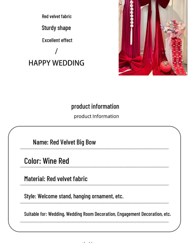 Extra Large Wedding Room Decoration Set: Bows & Streamers for Groom & Bride's Bedroom & Living Room Background