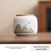 ZISIZ Hand-Painted Ceramic Tea Caddy with Mountain & River Design