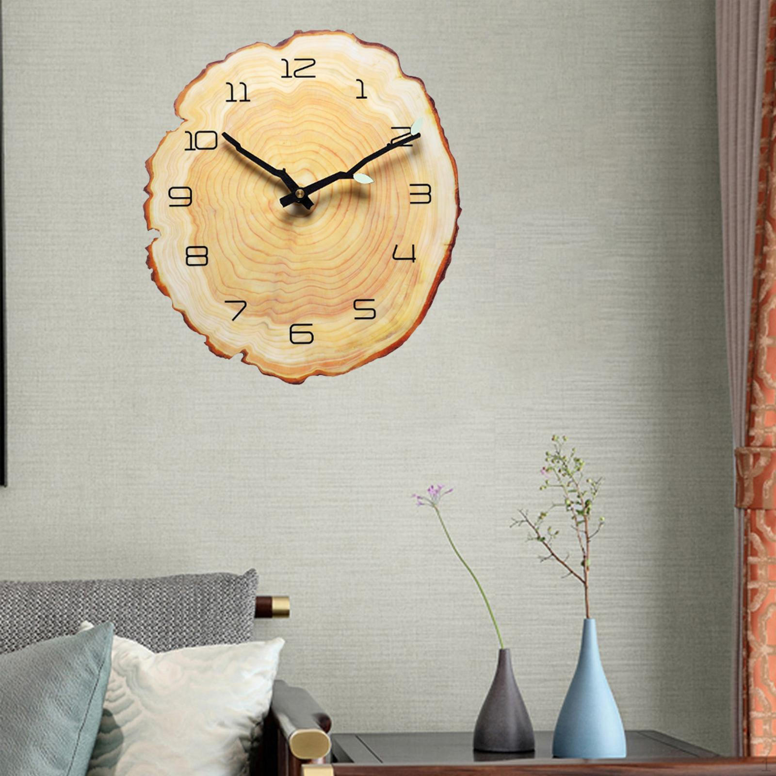 

Бесшумные декоративные настенные часы из пня дерева в современном дизайне для столовой и гостиной 16 inch