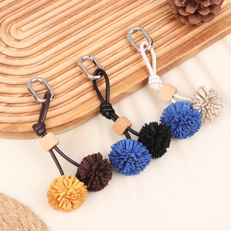 Blumen Quaste Kugel Taschenanhänger Schlüsselanhänger Lederanhänger Luxus Einfach All-Matching Taschen Dekoration Zubehör