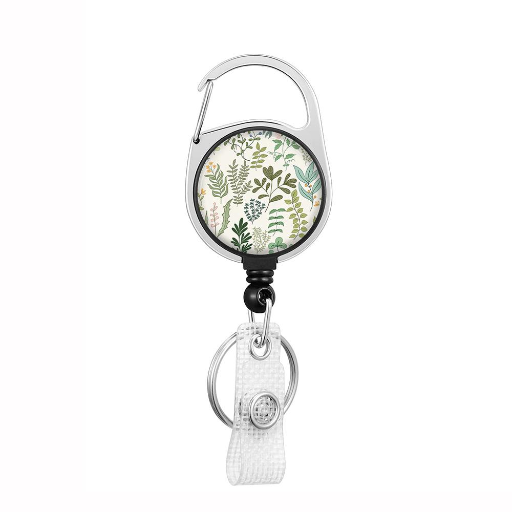 Plant Flowers Clip Lanyards ID Badge Holder Porta Credencial Lanyards Keychain Badge Reel Nurse Retractable Wholesale