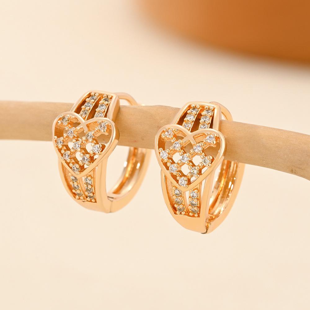 Gold Multi-Style Zircon Hoop Earrings for Women