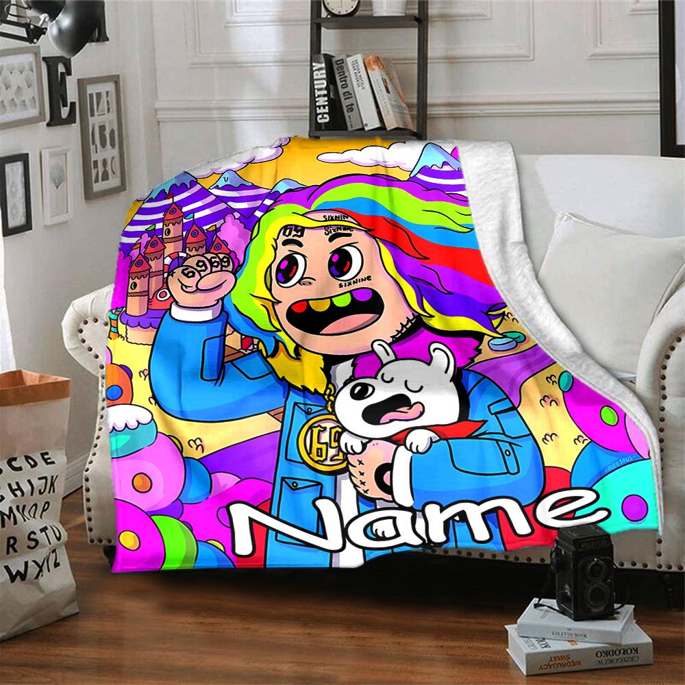 Customiz Name Personality 6ix9ine TattleTales Blanket Soft &Warm Sofa Office Bed Travel Lunch Break Blanket, Gift Suitable for All Seasons