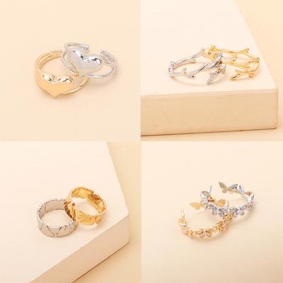 Ins Cold Wind, the Same Open Love Ring, Metal Simple Retro Heart Ring, Joint Ring.