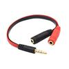 PVC 1 Male To 2 Female 3.5mm Audio Adapter Cable Splitter for Phone Laptop PC