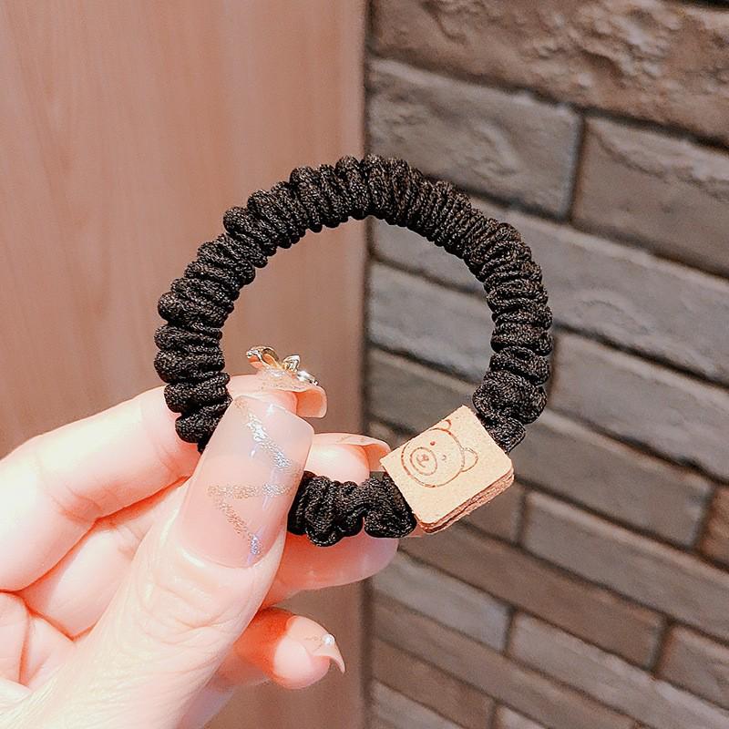 Elastic Milk Coffee Hair Tie: Durable, High-End Ponytail & Headband for Women