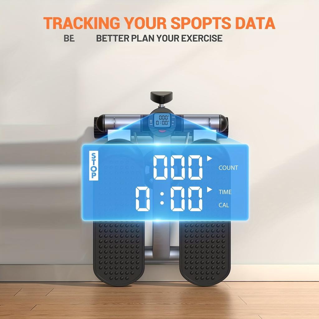 Stepper For Exercise, Mini Stepper With Exercise Equipment For Home Workouts, Hydraulic Fitness Stair Stepper With Resistance Band & Calories Count