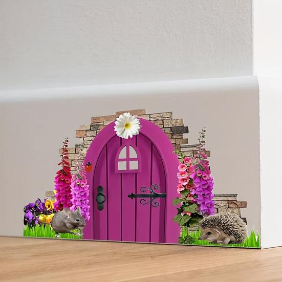 Śmieszna Realistyczna Naklejka Ścienna 3D Zdejmowana Naklejka Ścienna typu Peel and Stick z Efektem 3D do Dekoracji Sypialni, Drzwi, Narożnika, Listwy Przypodłogowej