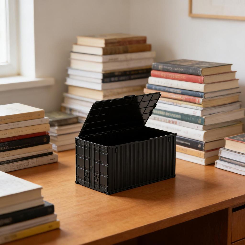 Mini Desktop Storage Box Shaped Like A Container, Large Capacity, Practical And Unique, with