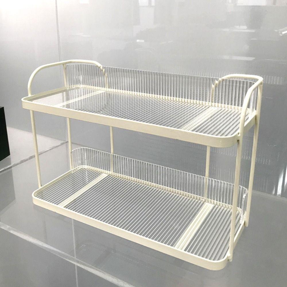 Double-layer Condiment Shelf Simple Desktop Tray Multi-Function Bathroom Shelf Jewelry
