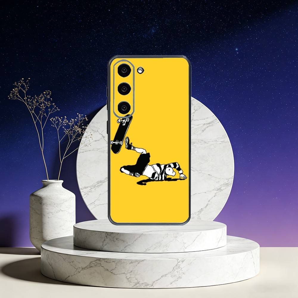 COOL S-Skateboard Phone Case For Samsung Galaxy A73,A72,A71,A70,A53,A52,A51,Others Soft Black Cover