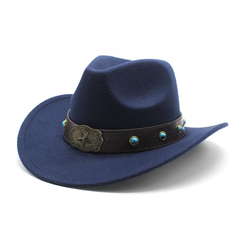 Minority Woolen Hat Men And Women Couple Hat Woolen Western Cowboy Top Hat