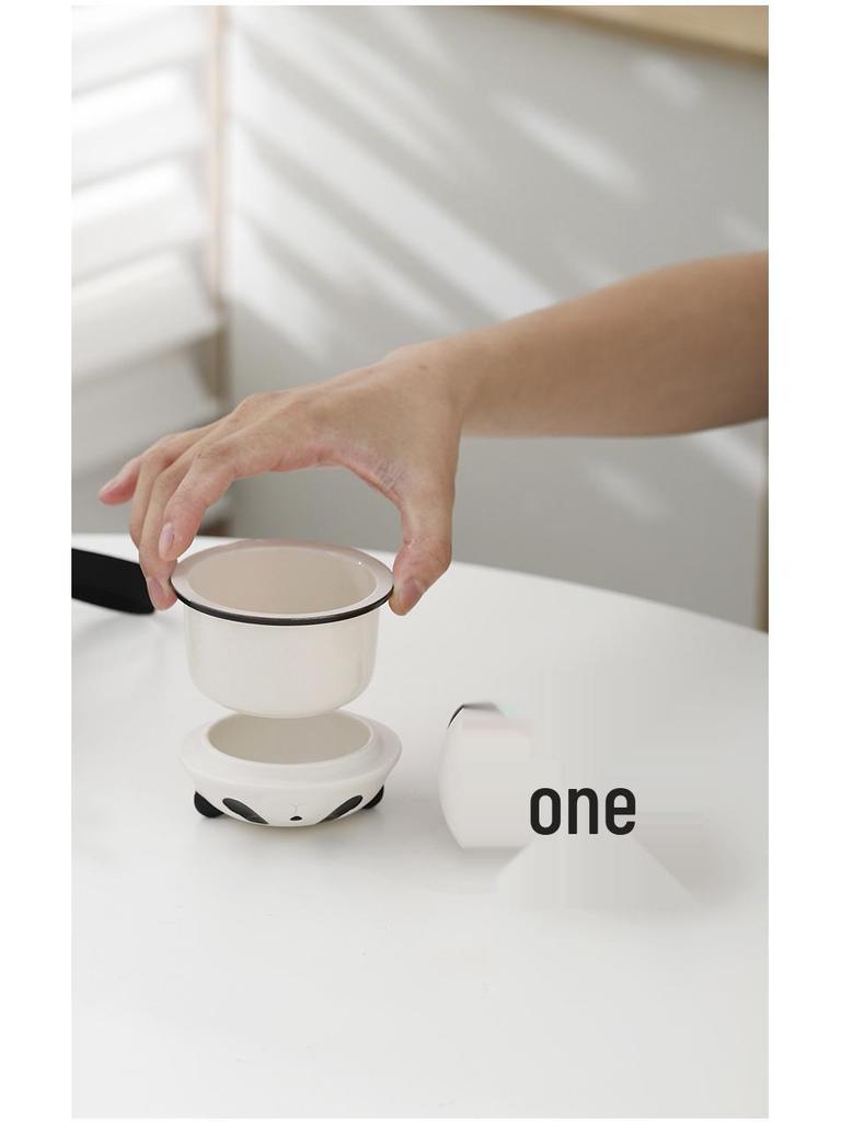 Red Panda Portable Tea Set: One Pot, Three Kung Fu Cups, Creative Ceramic Design