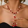 Korean Version Sweet and Lovely Romantic Necklace Earring Two-piece Set Suitable for Taking Wedding Photos and Parties