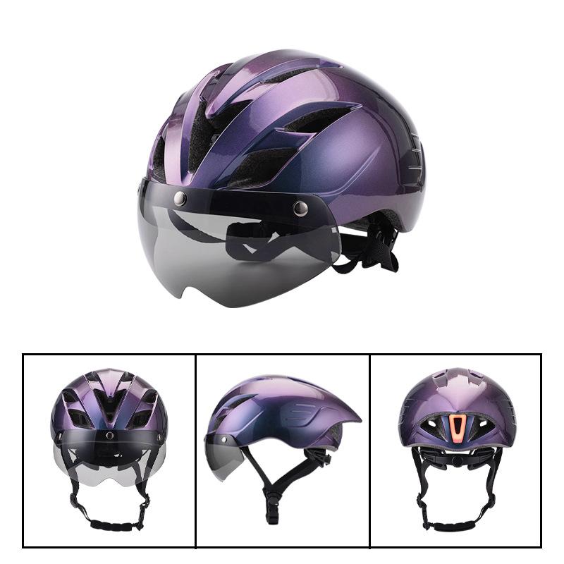 

Новый велосипедный шлем с зарядными фонарями, очками, велосипедным шлемом, шлемом для горного велосипеда, защитным шлемом для шоссейного велосипеда L【57-61CM】