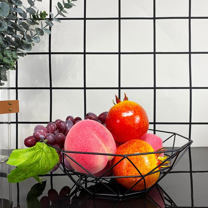 Fruit Bowl Washing Fruit Hollow Drain Basket Iron Fruit Basket Living Room Coffee Table Net Red Fruit Plate Snack Storage Basket