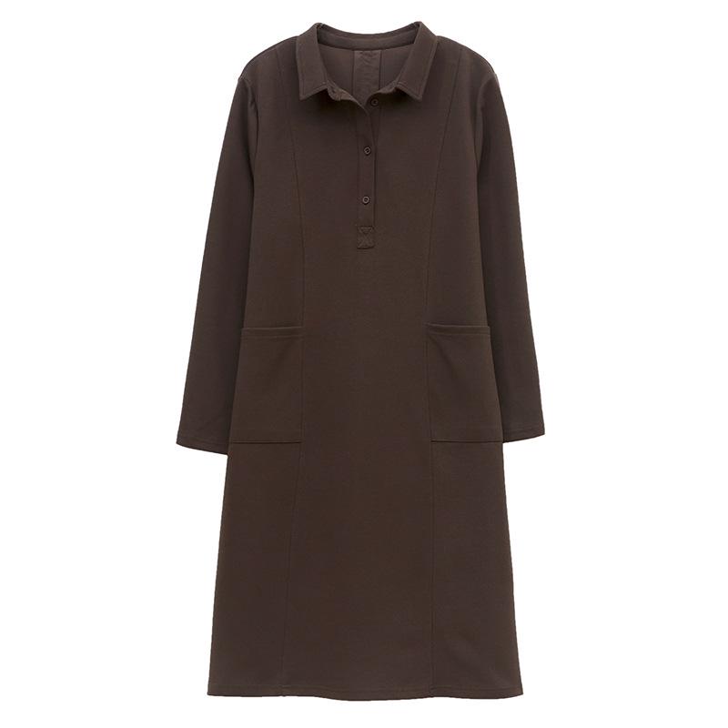 Women's Plus Size Slimming Sweatshirt Dress - Casual Long Sleeve, Age-Reducing for Middle-Aged Moms, Spring & Autumn 2024 Collection