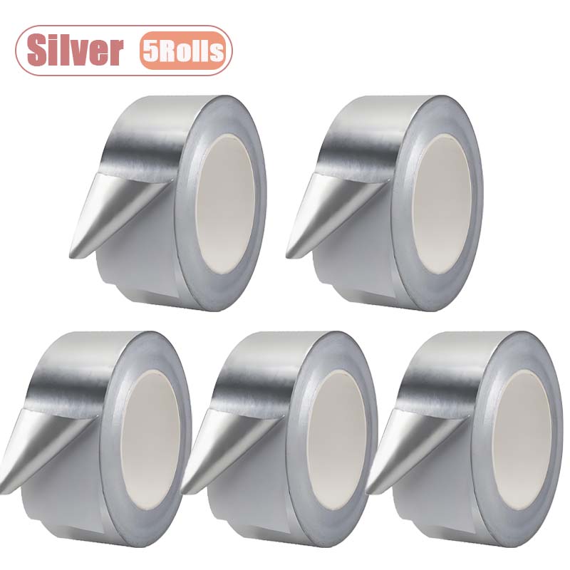 1-10Rolls Heavy Duty Aluminum Foil Tape for Duct Sealing and Hot Water Pipe Repair Heat Resistant Waterproof Adhesive