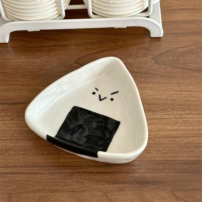 Mini Plate Snack Plate Soy Sauce Seasoning Plate Cute Rice And Vegetable Roll Funny Dumpling Plate Household Flavor Plate