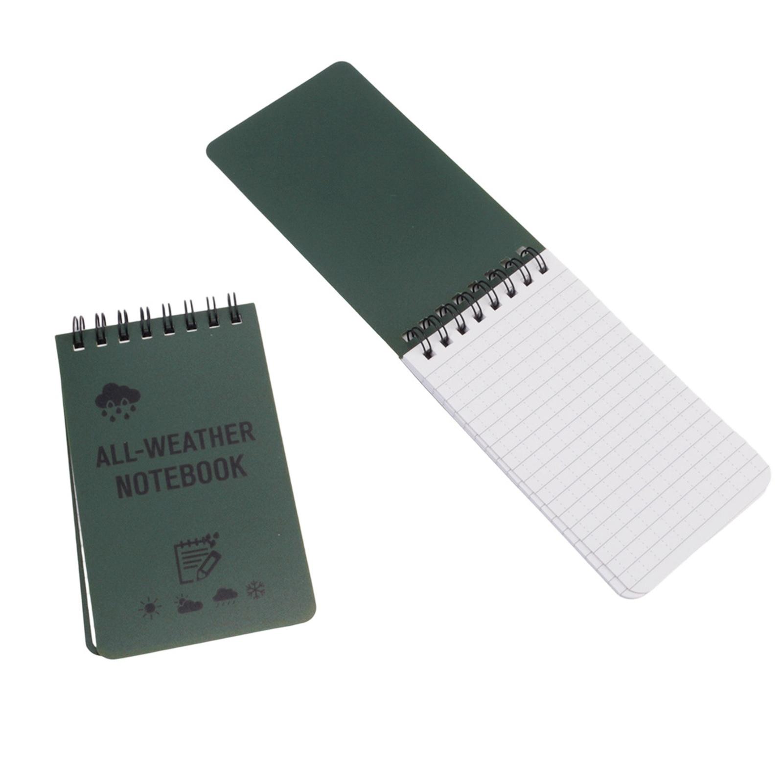 

Notebooks, 3 x 5 Green Notepad Write in the Rain Pocket Notebook All-Weather Spiral Memo Paper Notepad pad Green Note book. one size зелёный