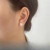 Korean Style Contrasting Heart-shaped Earrings Korean Style Simple and Fashionable Totem Tang Grass Pattern Earrings