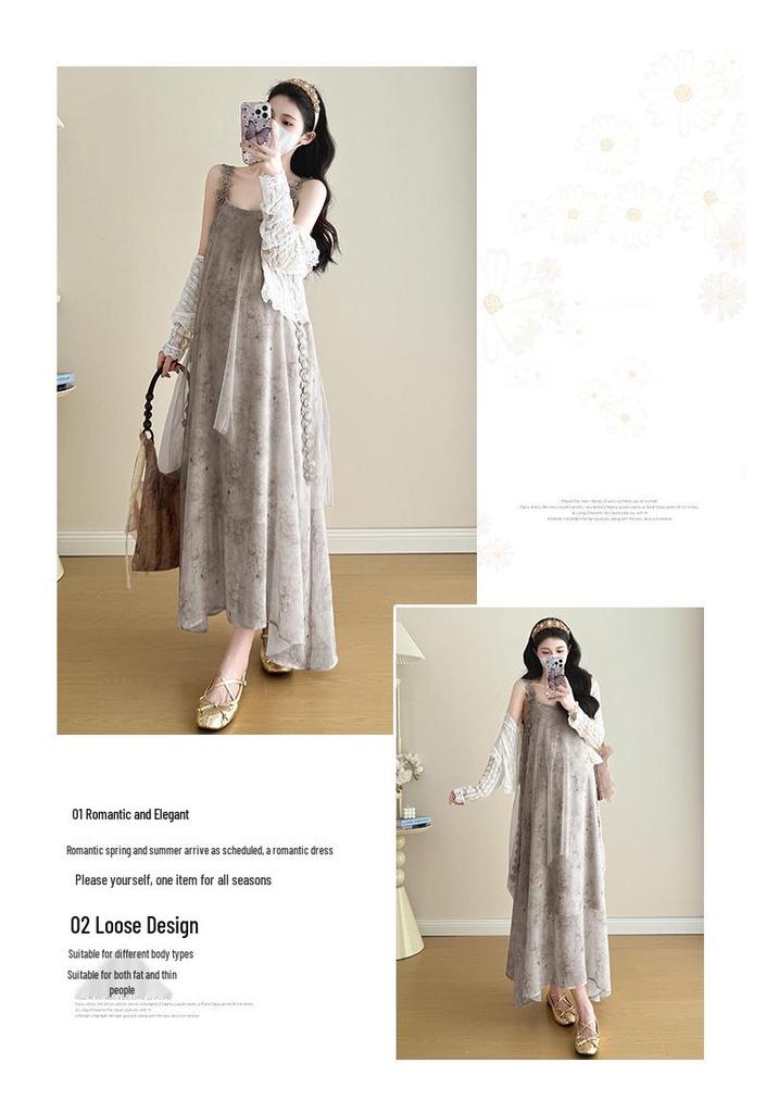 2025 Summer Korean-Style Maternity Dress & Sun Protection Set
