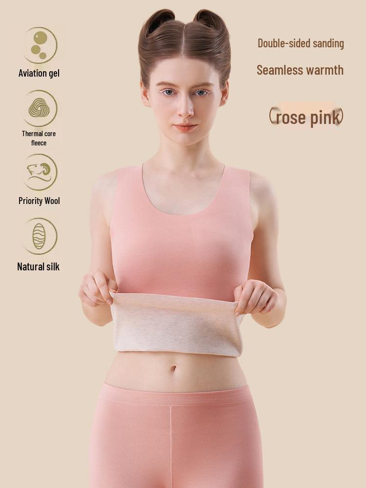 Silk Wool Warm Couple Vests - Men's & Women's Seamless Fleece-lined Base Layer for Autumn/Winter
