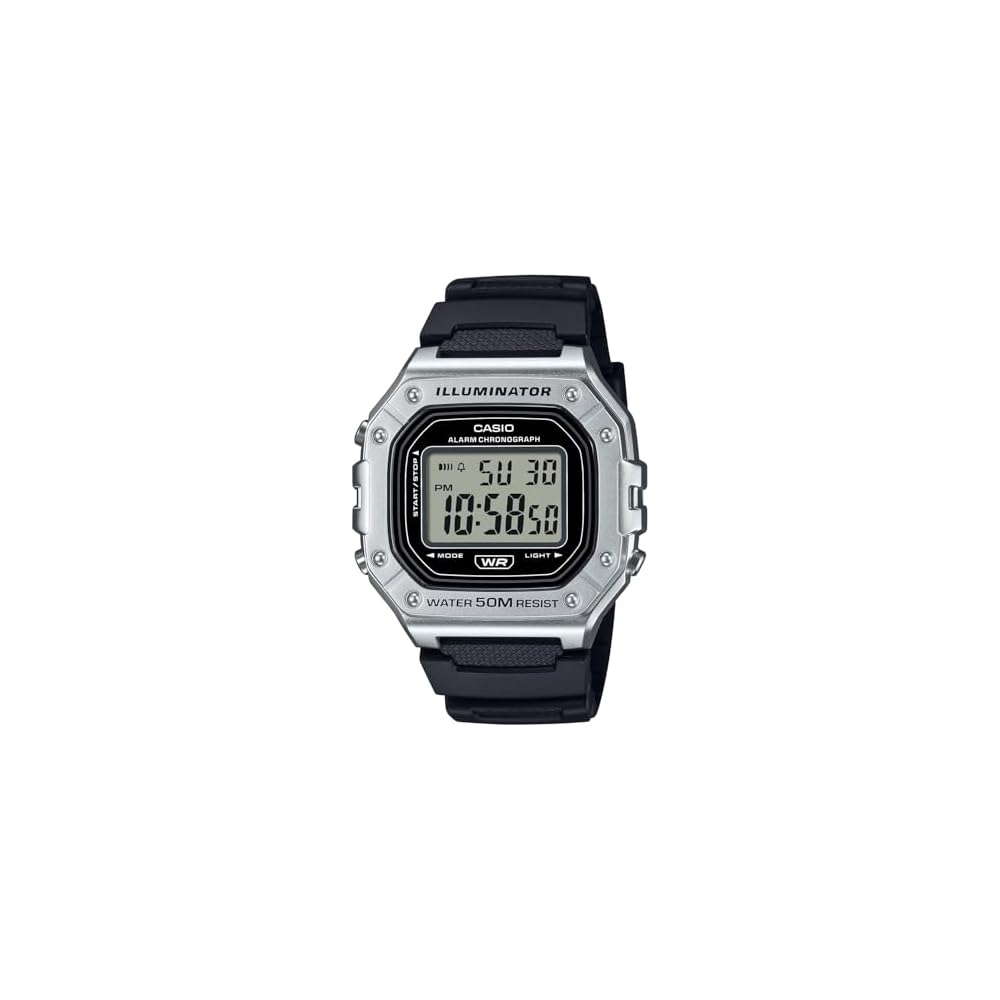 Casio Standard Digital Watch W-218HM-7AV Silver Metallic Unisex Water Resistant Lightweight