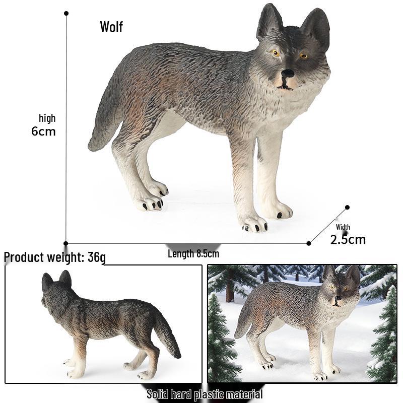 Wolf Simulation Model Toy - Roaring Gray & Brown Wolves, Plains Wolf Figure for Children s Learning
