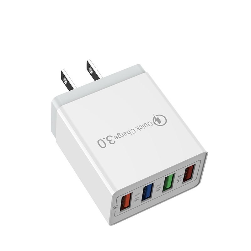 4 USB Charger Quick Charge 3.0 Charger For Iphone  Mate 30 20 Xiaomi 11 10T Ultra POCO F3 X3 NFC Wall Mobile Fast Charger