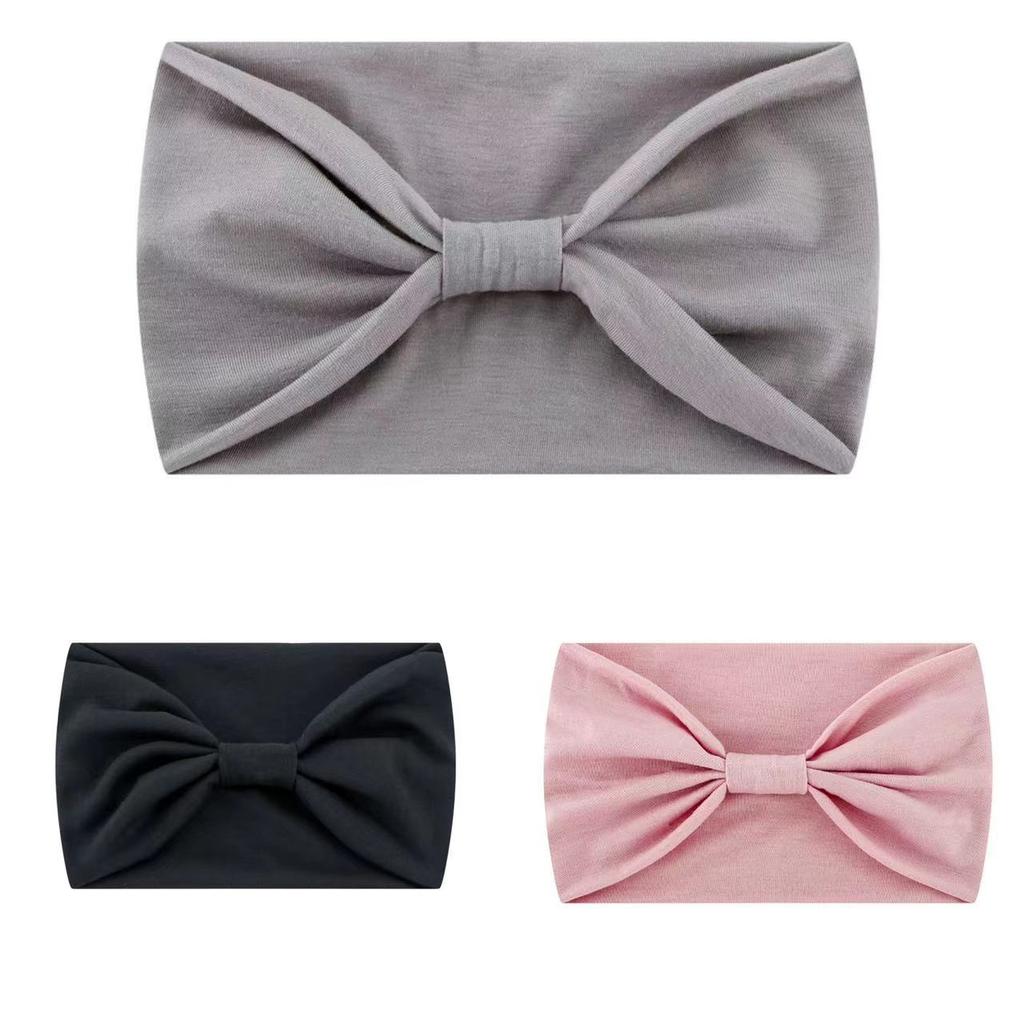Solid Wide Headband Women Hair Accessories Bowknot Turbans Head Band Wash Face Make-up Sports Running Yoga Headbands