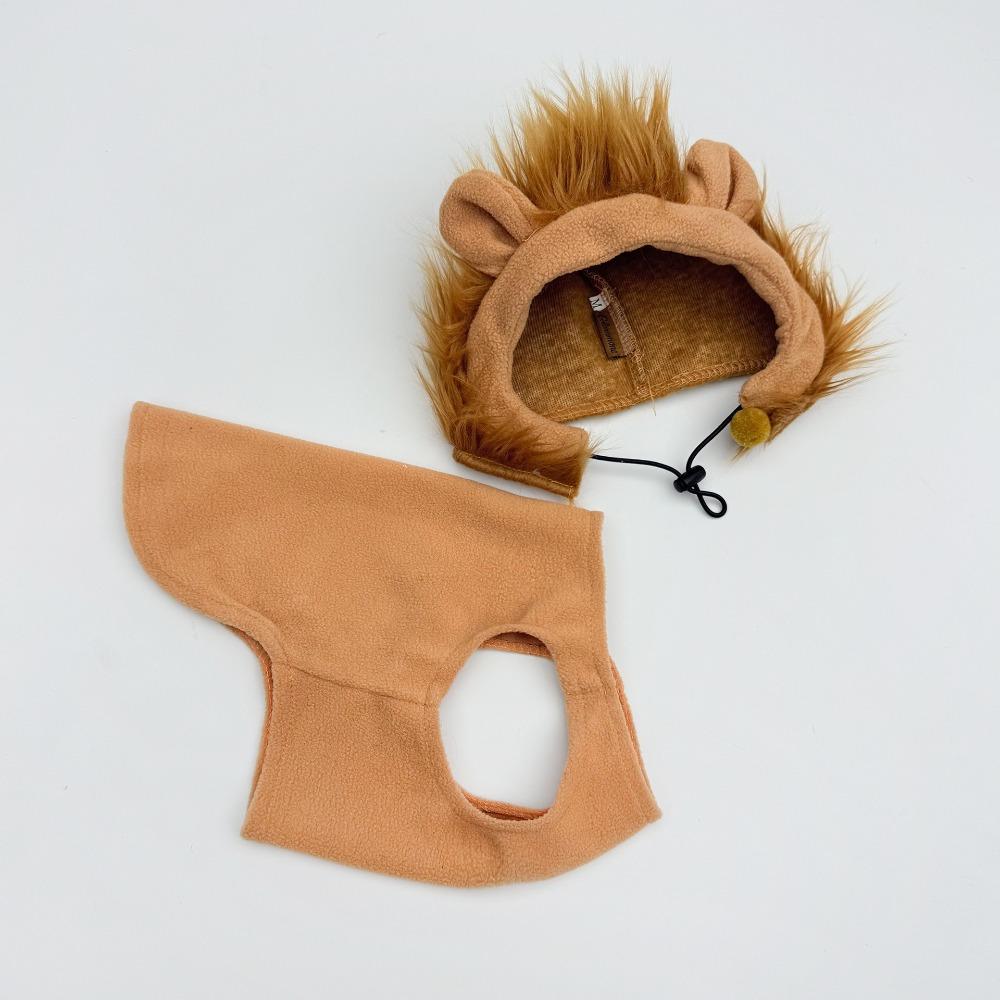 Breathable Plush Dog Lion Mane Hat Simulated Lion Mane Pet Lion Mane Headwear Pet Birthday S