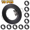 6/10pcs Round Recessed LED Ceiling Downlight Mounting Frame MR16 GU10 Bulb Replaceable Spot Lamp Holder Socket Fitting Fixtures