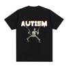 Autismus Skelett Meme T-Shirt Humor Lustiger Schädel Damen Mode Hip Hop T-Shirt Lässige Baumwolle Kurzarm T-Shirts